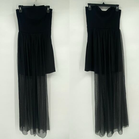 French Connection Women's Black Whisper Mini Dress With Tulle Size 4 NEW $158 - Picture 3 of 15